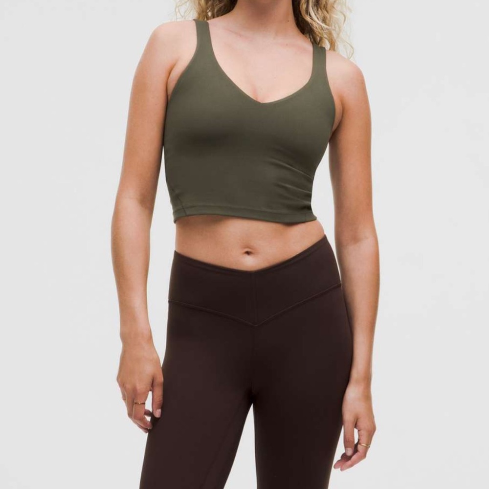 Lululemon Align Tank Top *light support A/B cup in dark olive size 4 - Picture 1 of 7
